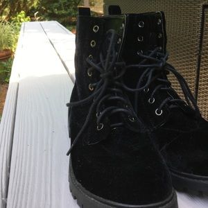 VELVET combat boots